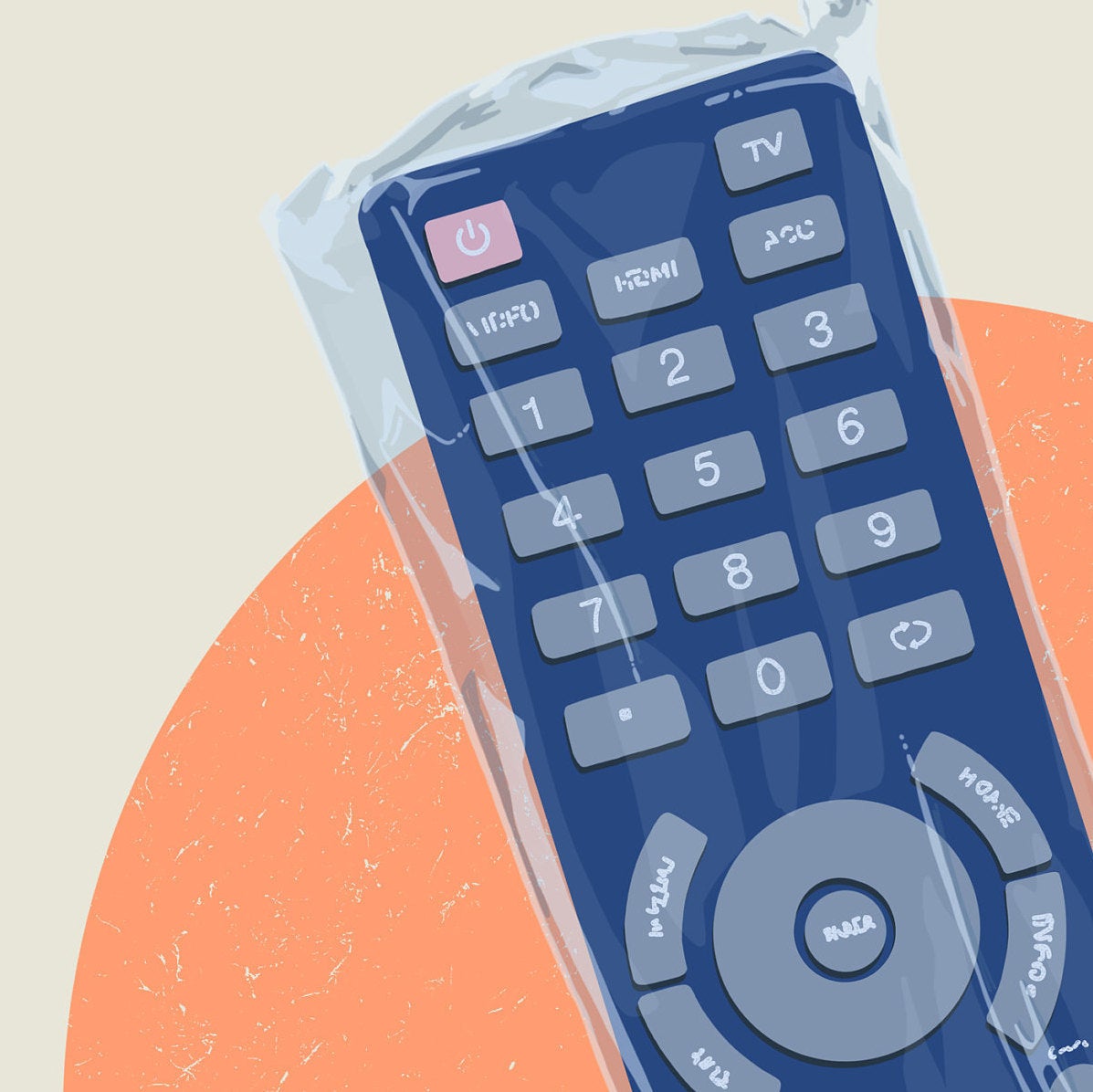Plastic Covered TV Remote