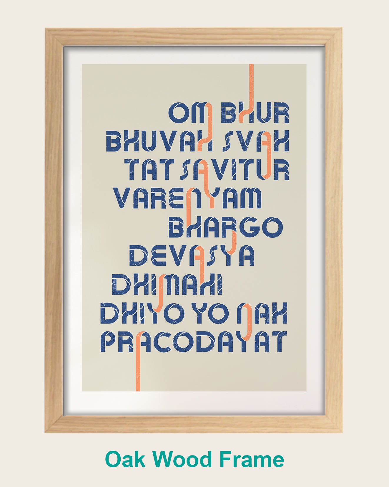 Gayatri Mantra - Blue & Orange