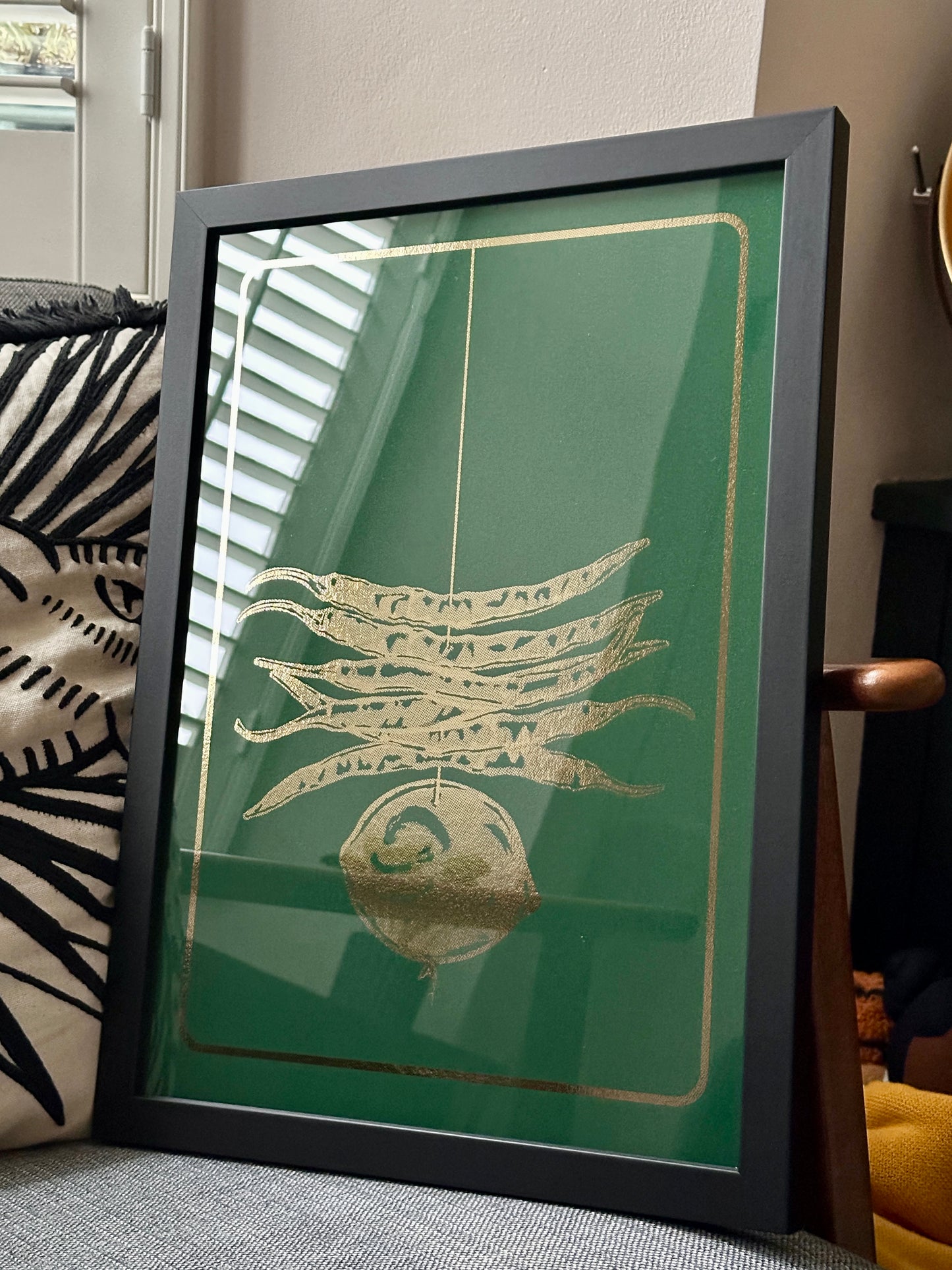 LIMITED EDITION Najaar Gold Foil & Forest Green A3