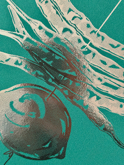 LIMITED EDITION Najaar Gold Foil & Forest Green A3