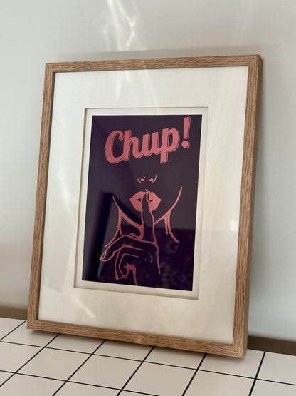 Limited Edition - Chup! Pink Foil on Purple - MINI Print