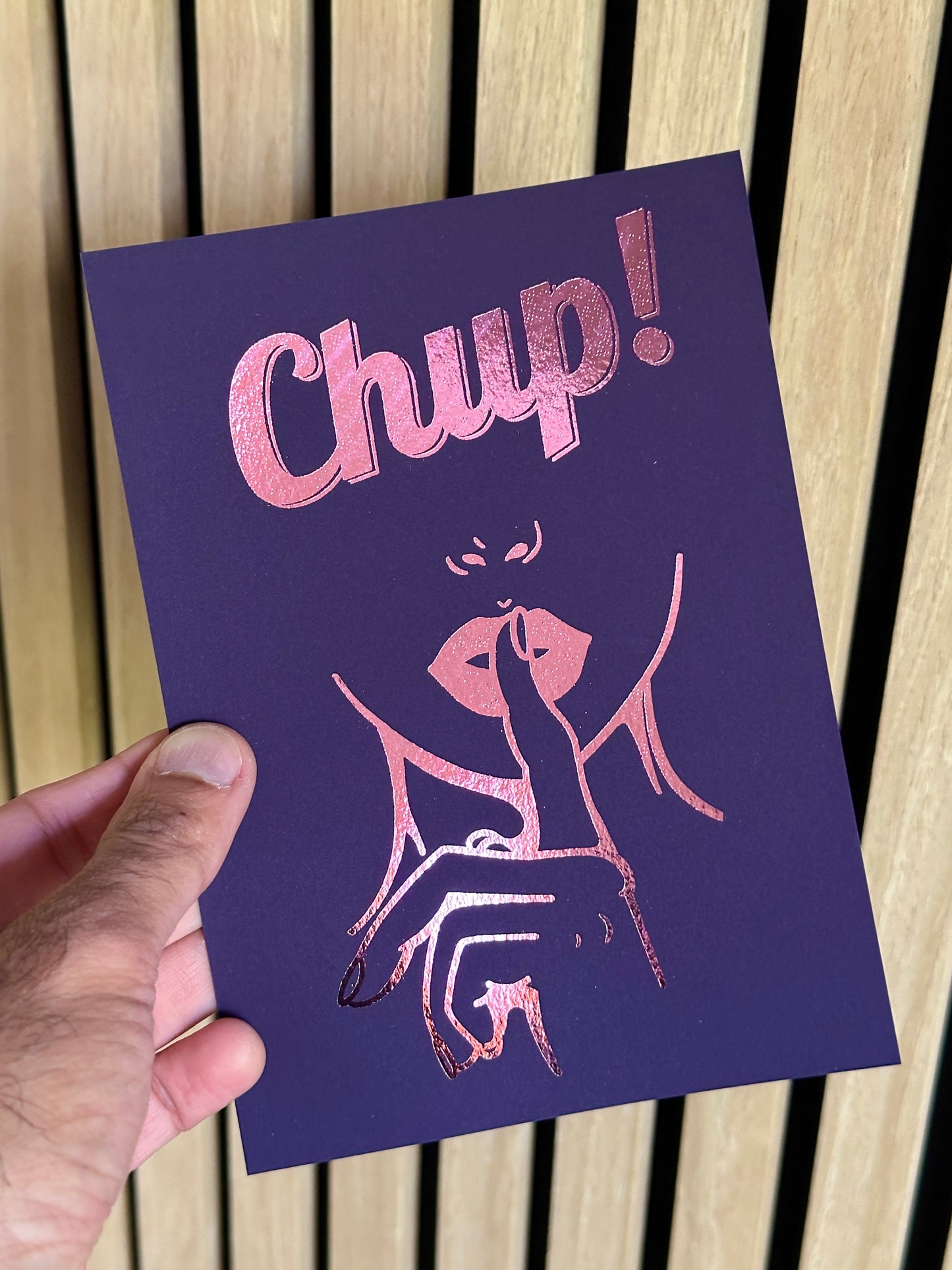 Limited Edition - Chup! Pink Foil on Purple - MINI Print