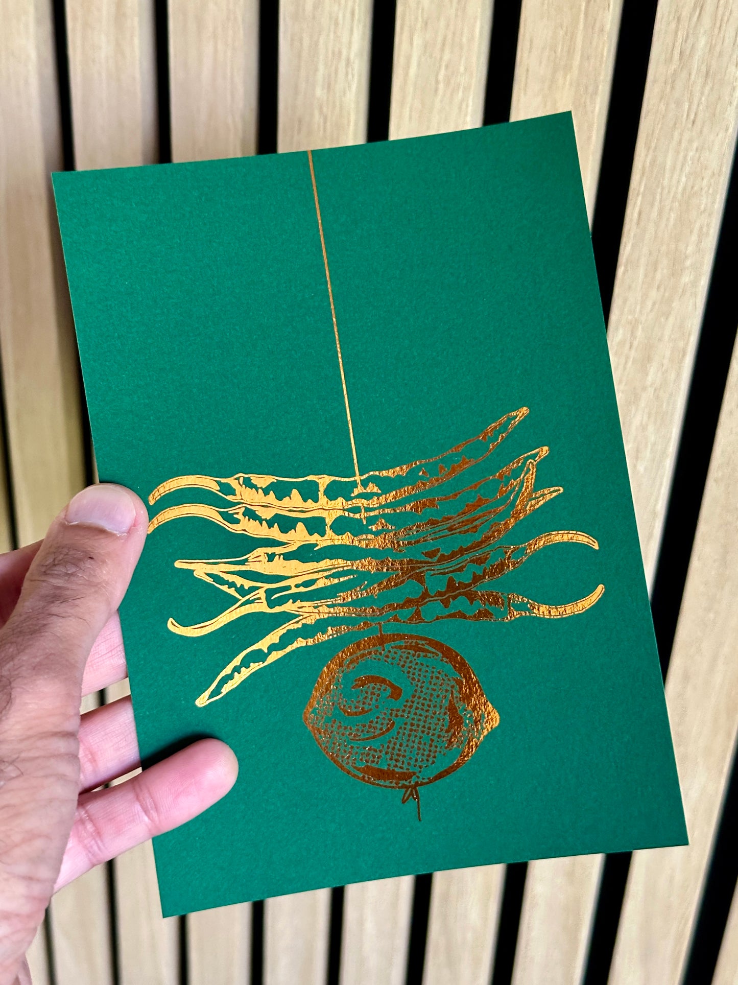Limited Edition - Najaar Copper Foil on Forest Green - MINI Print
