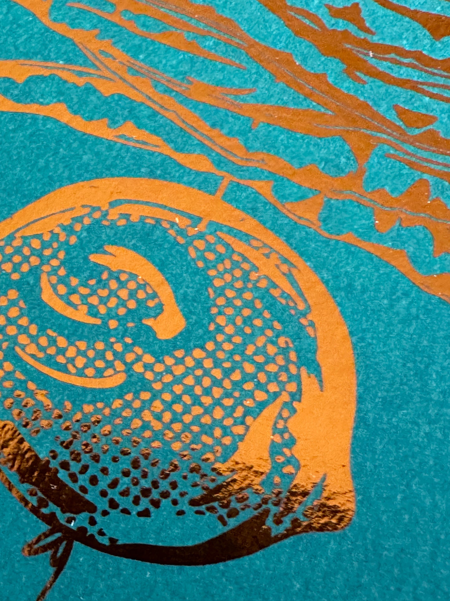 Limited Edition - Najaar Copper Foil on Forest Green - MINI Print