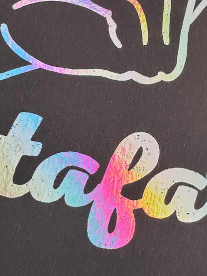 Limited Edition - Fatafat Holographic Foil on Slate - MINI Print