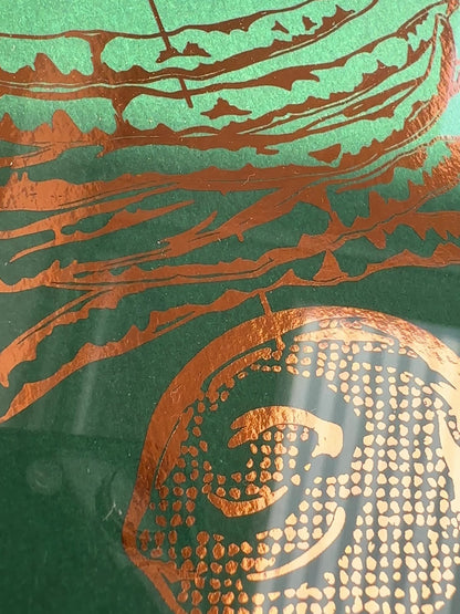Limited Edition - Najaar Copper Foil on Forest Green - MINI Print